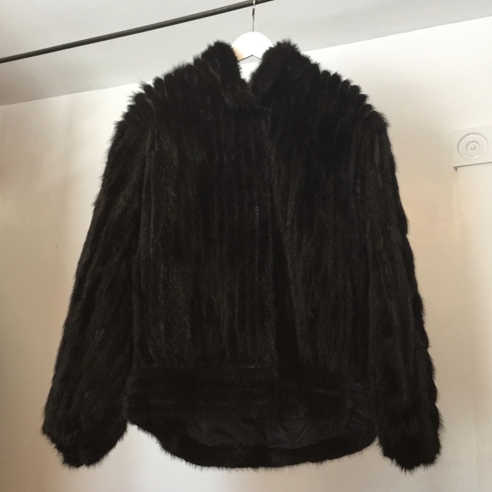 Gorgeous genuine mink fur coat, dark brown.